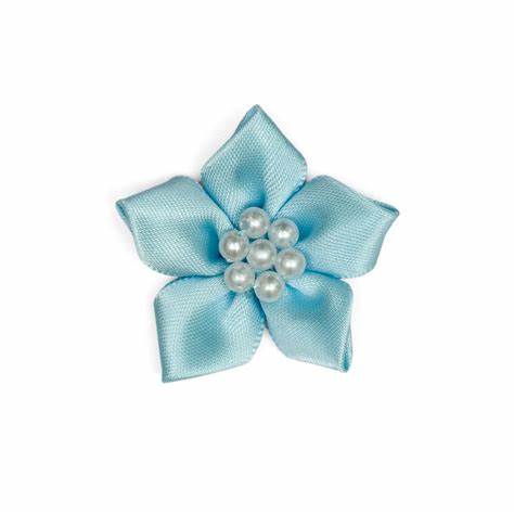5 Petal Flower with a Pearl Center Quantity: 20 Pieces Blue